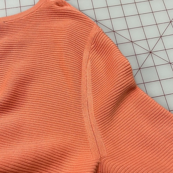 TALBOTS Coral/Peach Cotton Open Front Long Line 3 Button Cuff Knit Cardigan  MP - Picture 6 of 15